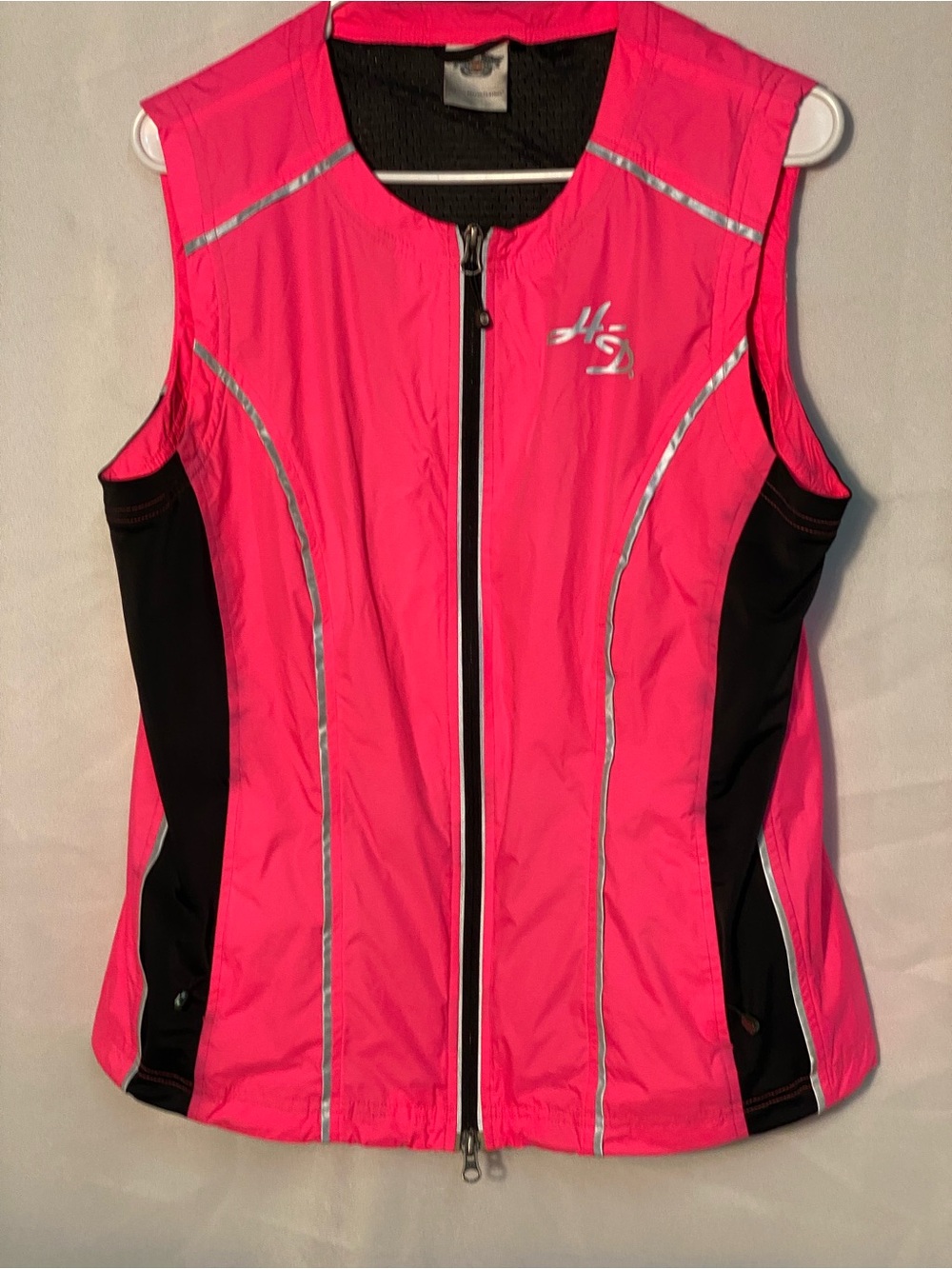 Harley Davidson Bright Pink & Black Women's Active Zip Vest